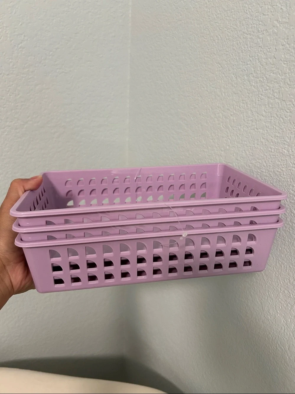 6-Count Storage Plastic Basket & Caddy Set-Light Purple-Gift Baskets Set- NEW